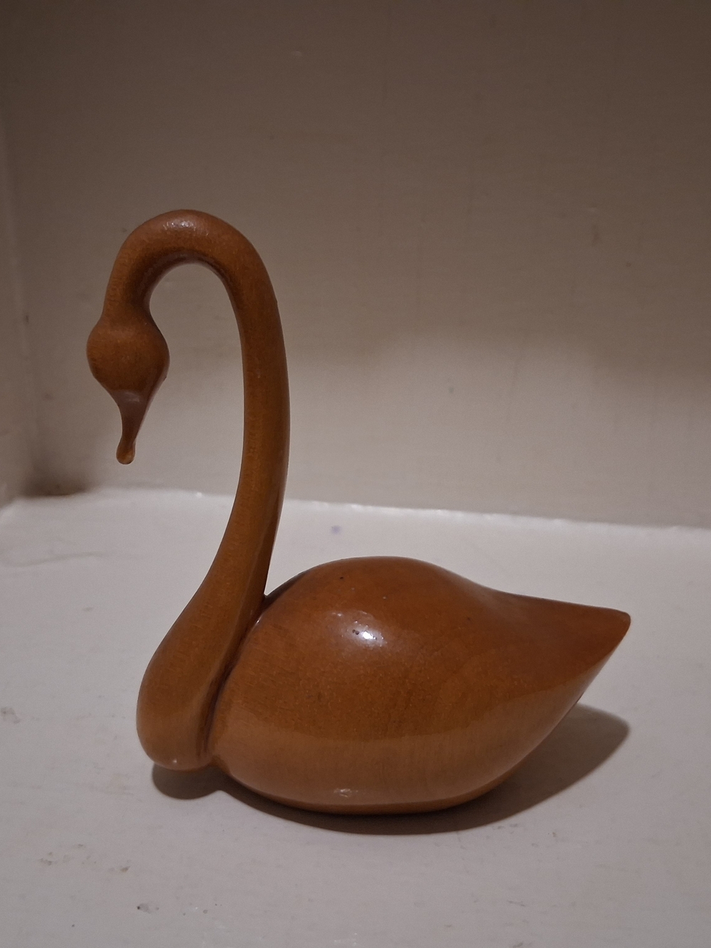 Vintage Wooden Swan Figurine
